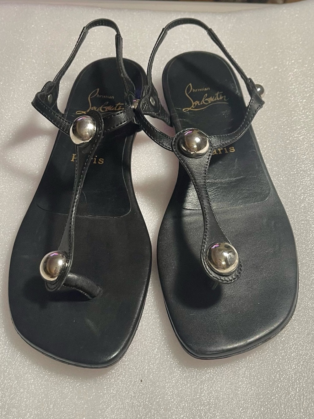 Christian Louboutin calfskin Jurassic nappa planet ball thong sandals - Picture 3 of 15